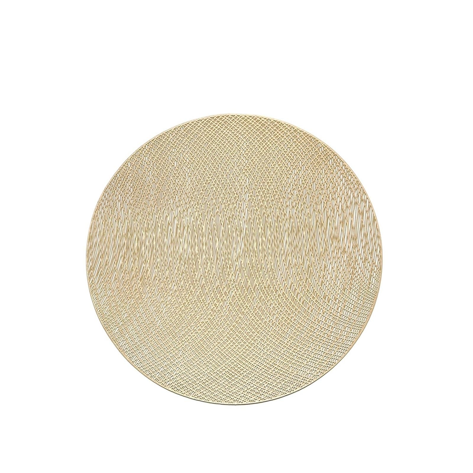 Lot de 10 sets de table ronds dorés 38 cm au design raffiné pour salle à manger