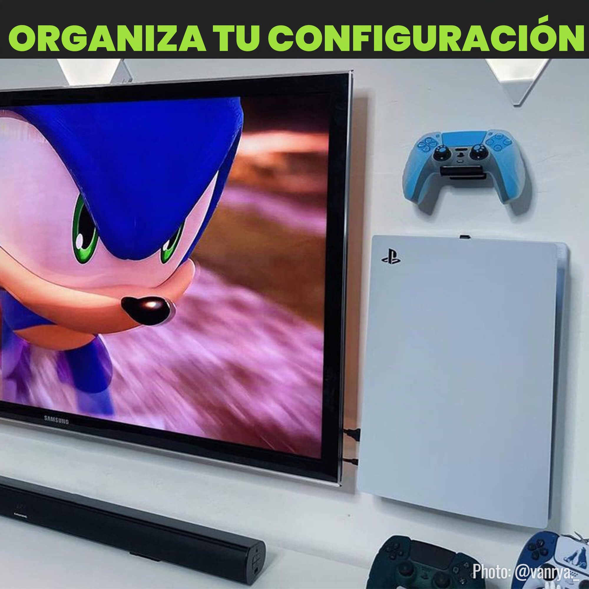 HIDEit Mounts Soporte de pared para PS5, soporte de pared patentado por Estados Unidos para PlayStation 5, American Company, soporte de acero para PS5 (disco + digital), el kit de montaje en pared