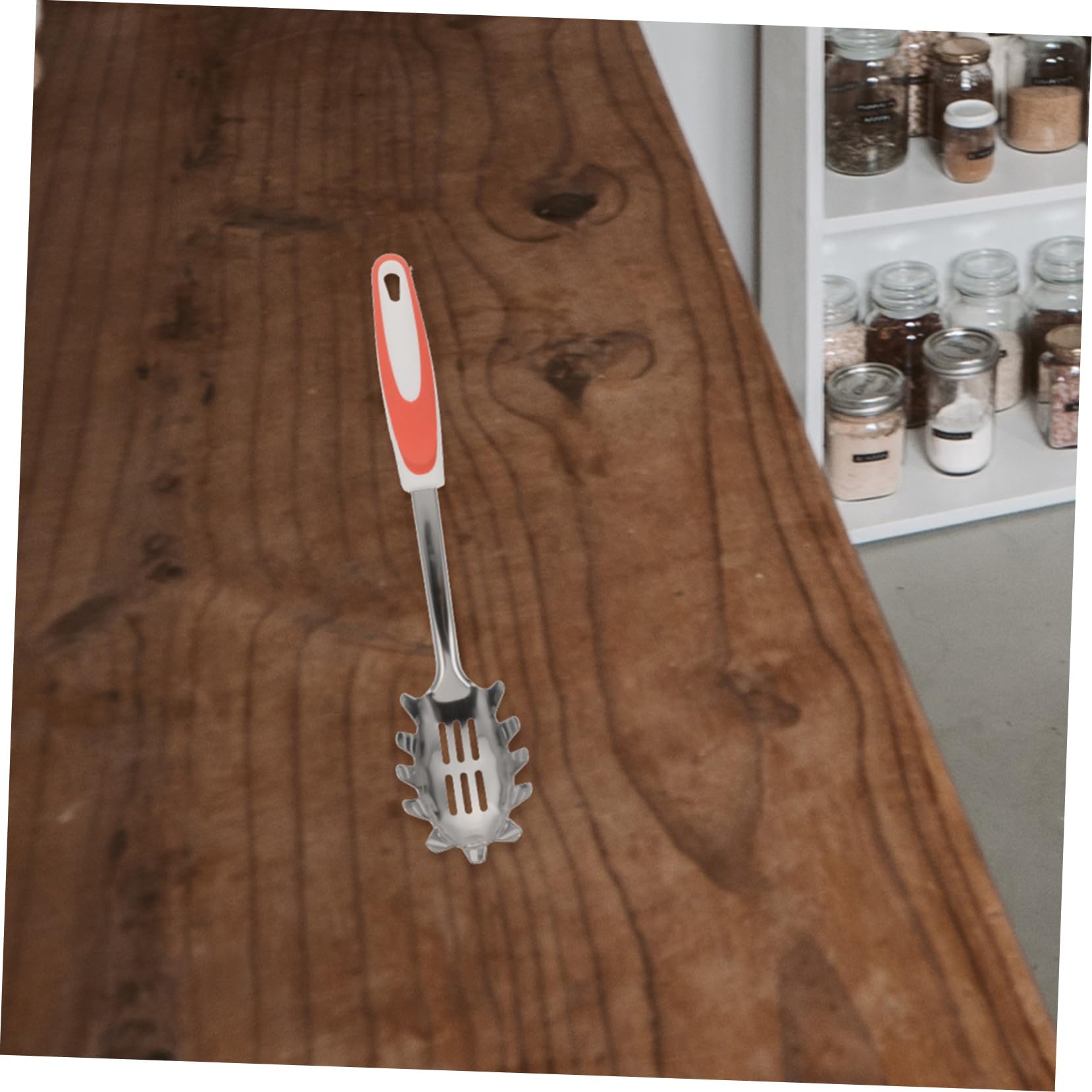 GRIRIW 1 PC Powder Spoon Rice Noodle Scoop Non Stick Cookware Noodle Fork Spoon Noodle Colanders Pasta Colander Ladle Noodle Spoon Pasta Serving Spoons Spaghetti o Stainless Steel Red