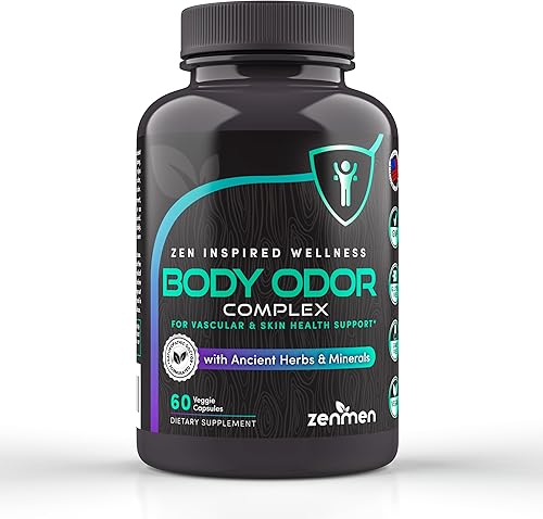 Zenmen Pastillas naturales eliminadoras de olores corporales Reduce el mal aliento, sudor, axilas y olor de pies Tabletas de clorofila con zinc,
