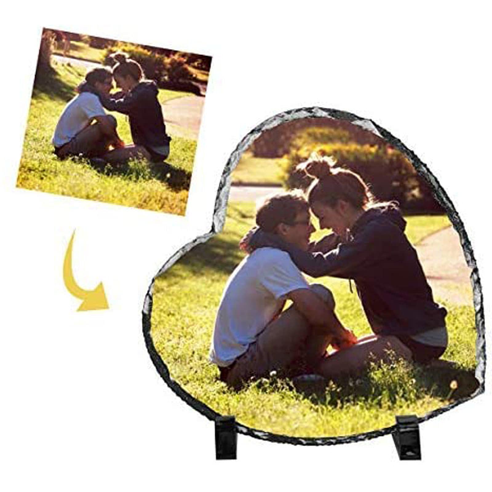 Cadre photo personnalisé cadeau d'anniversaire et de Saint-Valentin en ardoise rock