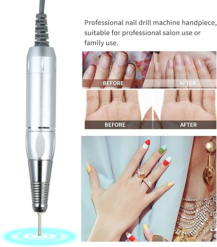 Miniatura 6 de Sunydog Profesional Eléctrico Nail Art Drill Pen Handle File Polish Grind Machine Handpiece Manicura Pedicura Herramienta Accesorios de Arte de Uñas