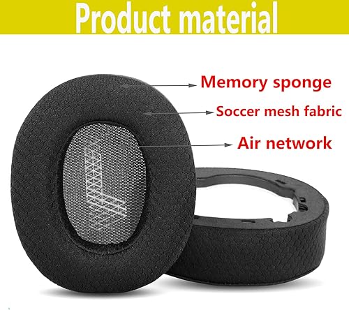 Miniatura 3 de Almohadillas de repuesto compatibles con JBL Live 650/660BTNC E65BTNC Auriculares hechos de tejido de malla de fútbol suave y almohadillas de