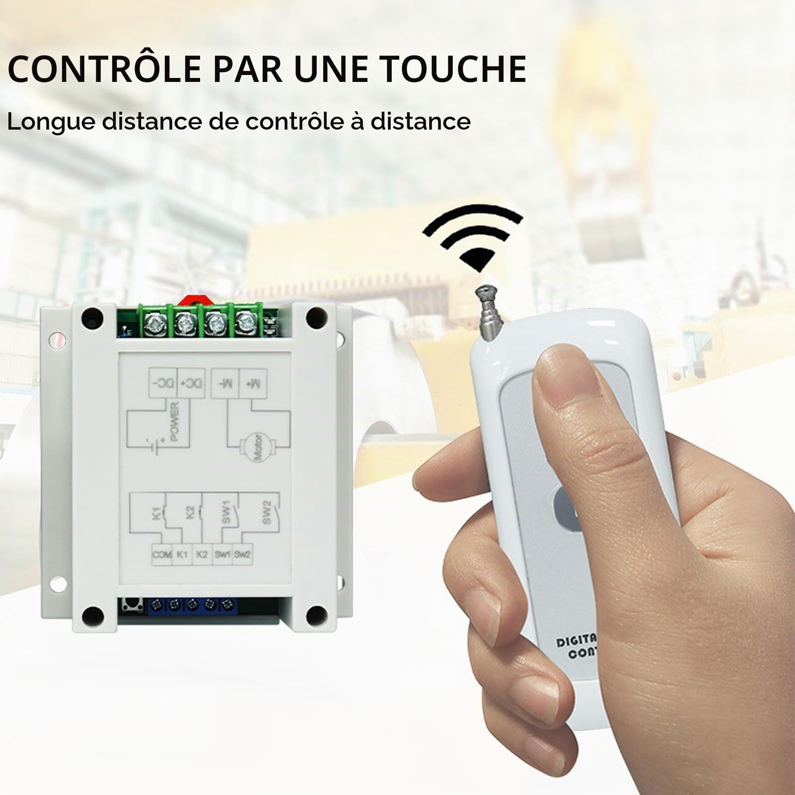 Contrôleur de Moteur DC Contrôleur Avant et Arrière 10A 12-24V avec Télécommande pour Moteurs DC et Systèmes LED