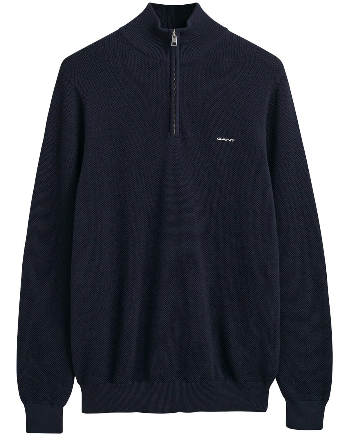 GANT Men's Casual Cotton Half Zip Pullover (Pack of 1), Evening Blue, L
