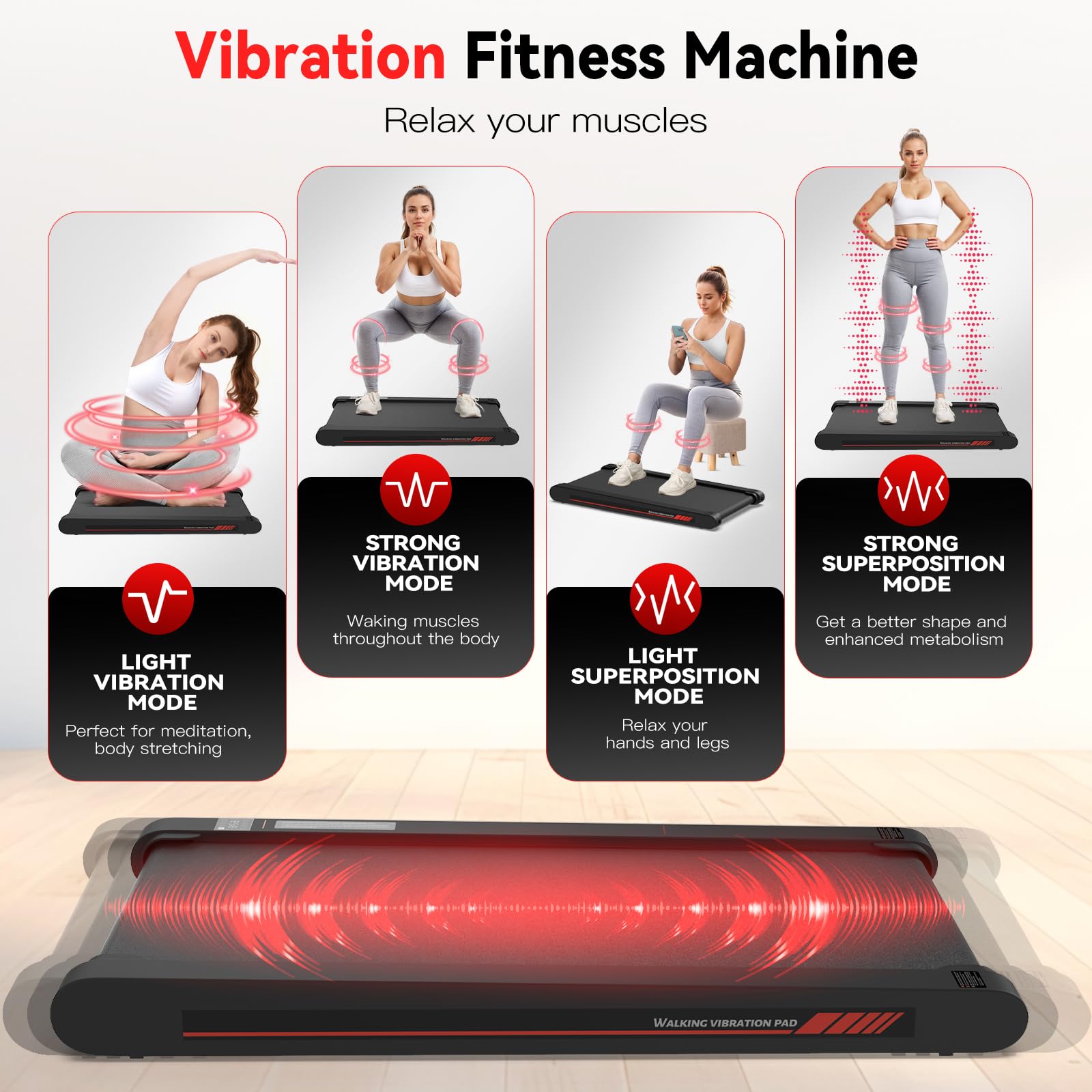 3 in 1 Walking Vibration Pad für Laufband für Zuhause mit 6km/h or 12km/h den Heim, und Walking Vibration Pad Bürogebrauch und Fernbedienung Vibration für Zuhause und Büro