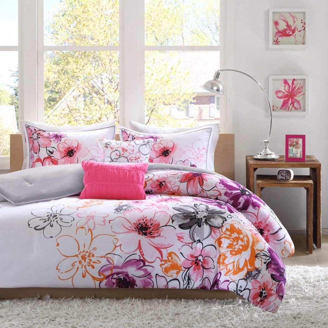 One-Day Sale: Up to 80% Off Intelligent Design Cassidy Floral Comforter Set (5 pc-Full/Queen) - Bedroom Collection - Kids & Teens Room - Bed Decor