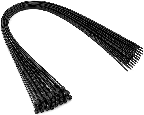 Cable Ties - 920mm x 4.8mm - 36" Premium Tie Wraps - Extra Long Nylon Zip Ties (10, Black)