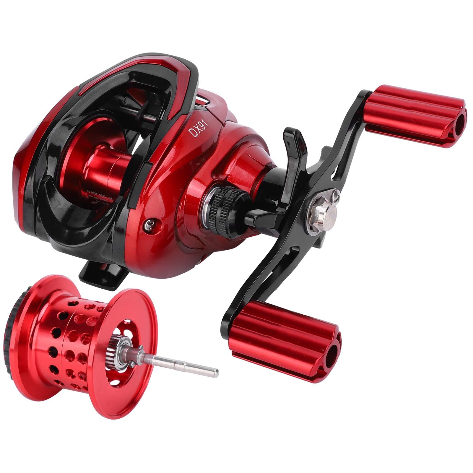 VGEBY Kołowrotek wędkarski Baitcasting, 6-biegowy magnetyczny kołowrotek do Baitcastingu podwójny kołowrotek obrotowy hamulca 18 + 1 łożyska baitcast kołowrotek wędkarski