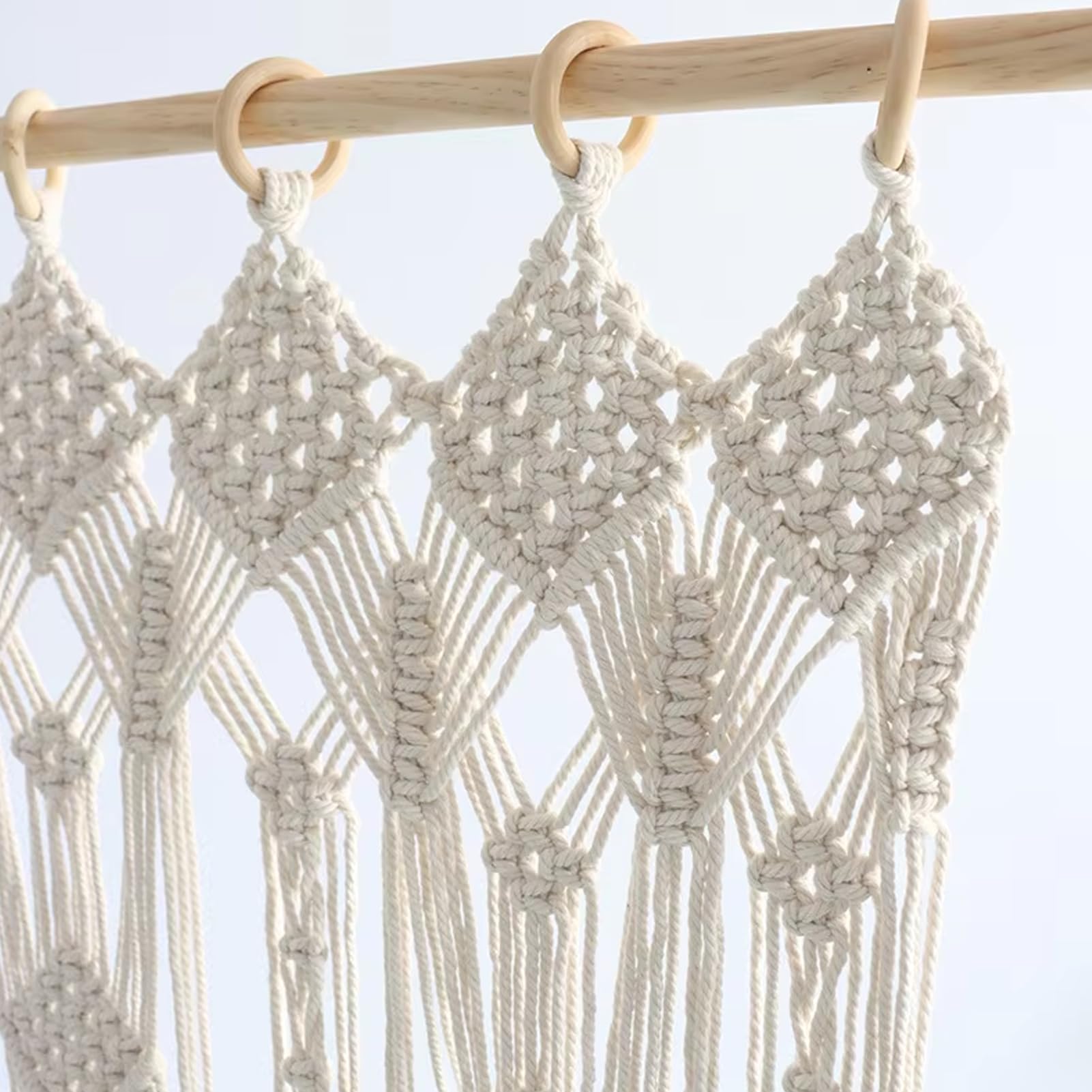 Makramee-Wandbehang-Vorhang,Boho Türvorhang,35.43*74 in,Mittel Gewebt Tapisserie Makramee,Handgewebte Baumwollseil Türvorhänge,für Wohnzimmer Schlafzimmer Bohemian Home Decor Hochzeit Kulisse