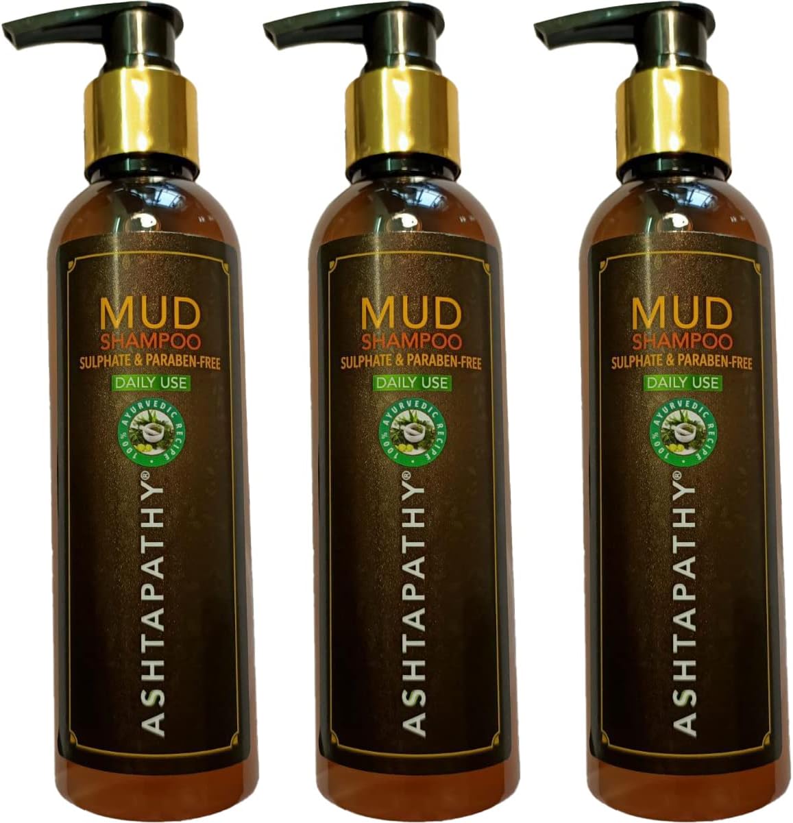 Mud Shampoo for Hair Care | Mud scalp and hair mask | Hair spa | Dead sea minerals Paraben Free Mud Shampoo (Pack Of 3)