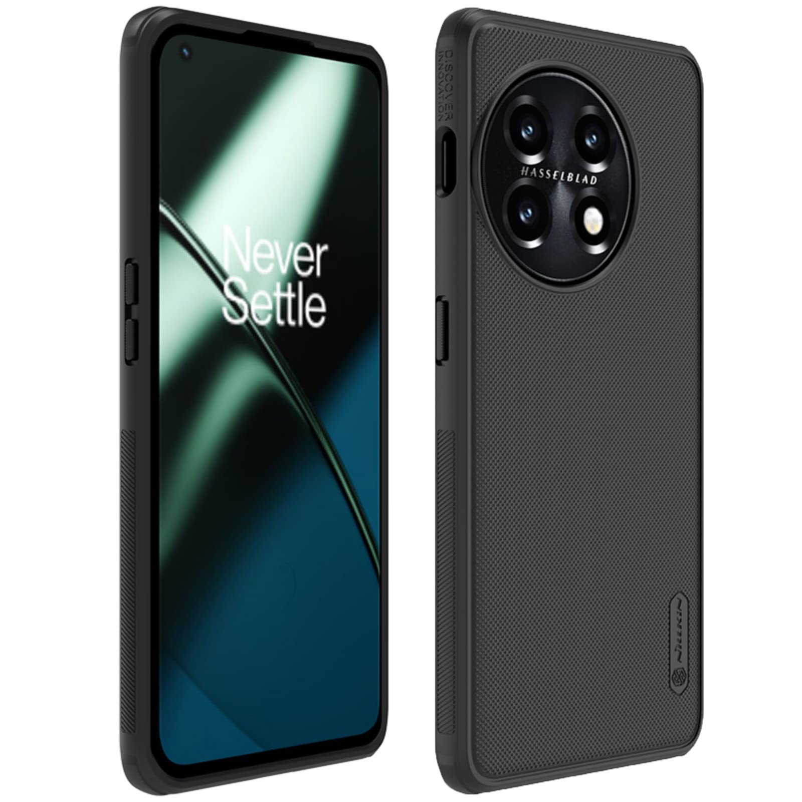 Nillkin Case for OnePlus 11 One Plus 11 (1+11) (6.7" Inch) Super Frosted Shield Pro Hard Back Soft Border (PC + TPU) Shock Absorb Cover Raised Bezel Camera Protect PC Black Color
