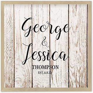 Rustic Wood Sign Plaque Rustic Wedding Guest Book Alternative Custom Last Name & Date Family Name Sign 12