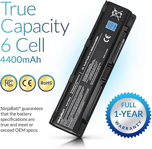 Miniatura 3 de NinjaBatt Batería para Toshiba PA5024U-1BRS PA5026U-1BRS PABAS260 PABAS262 PA5023U-1BRS PA5025U-1BRS Satellite S855 C855 C850 P850 L850 L855 de alto