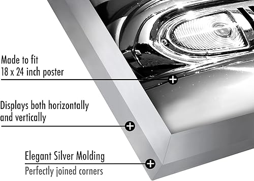 Vista 678 de Americanflat - Marco para póster de 71 x 74 cm con plexiglás pulido, portarretratos negro de madera industrializada, Epic Collection, marco ancho