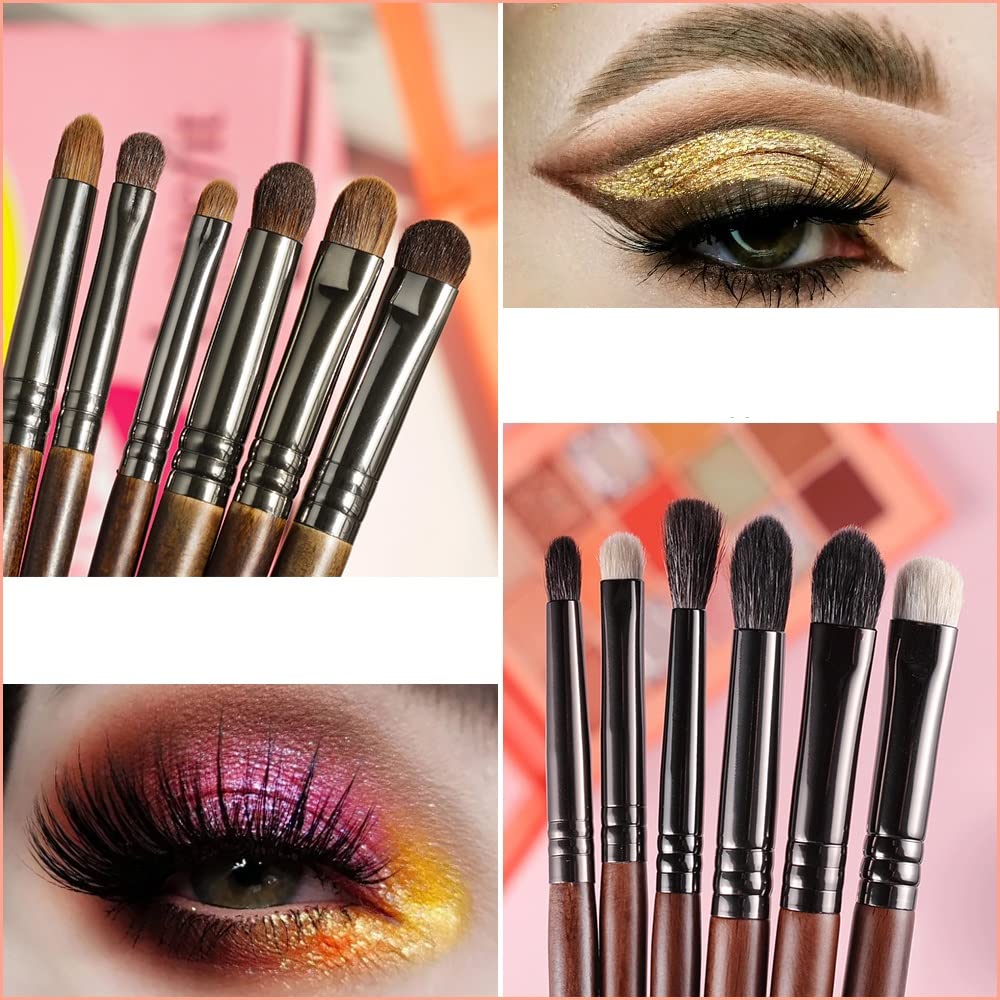 6 Pezzi Trucco ombretto Pennello Capelli Strumento Morbido Trucco Cono Kit Diffusione Pennello Trucco(3-Pack)