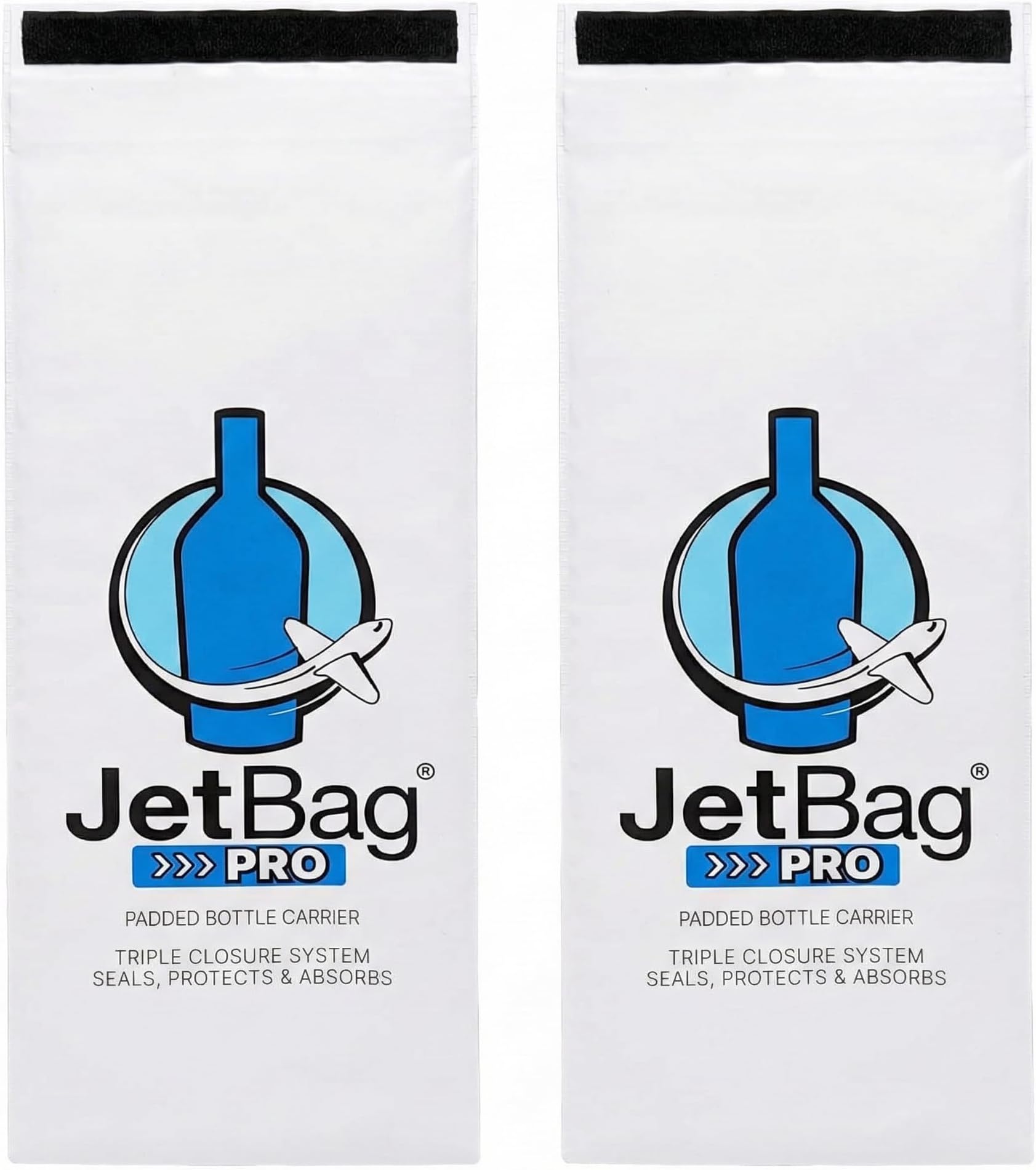 JetBag PRO Protective & Absorbent Wine Bag - Triple Layer, Triple Seal, Absorbs 750 ml - (2 Pack, Bold Design) - Professional