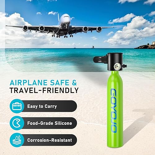 Miniatura 3 de GOYOJO 0.5L Mini Scuba Tank, Portable Divng Lung Tank Emergency Air Supply for Snorkeling, Diving & Shallow-Water Activities, 5-8 Mins Breathing
