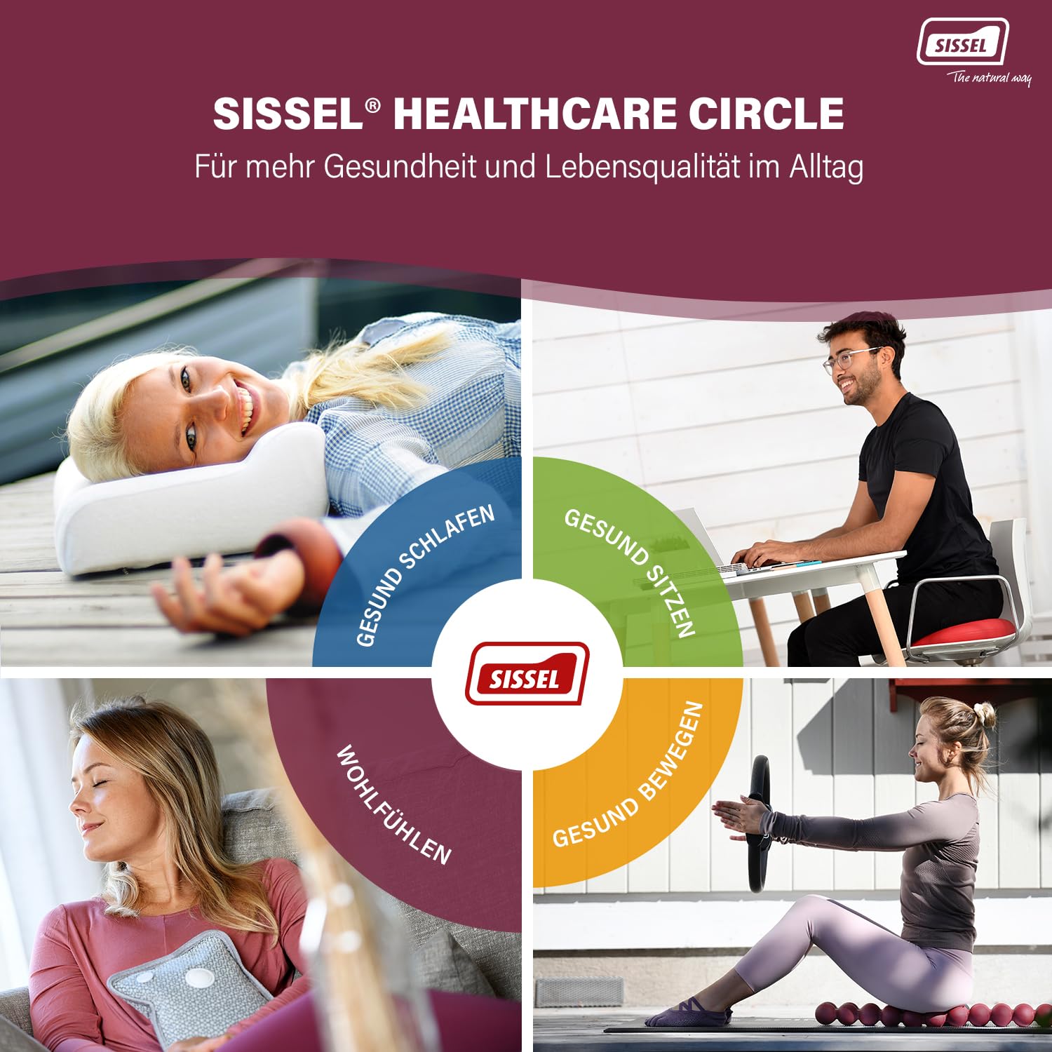 SISSEL® Fit-Roller Seil-Roller | Muskelentspannung und Durchblutungsförderung | Ökologisch & Phthalatfrei | Kombination aus Tradition & Moderne | Vielseitige Rückenmassage | Wellness & Gesundheit