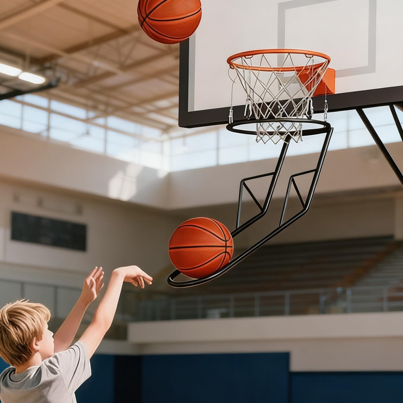 Rücklauf-Aufsatz Für Basketballkörbe Metall Korb Zubehör | Basketball Auffangnetz Für Spielfeld, Garten, Draußen, Tür, Training, Schule, Sporthalle, für Teenager und