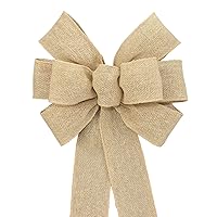 Algopix Similar Product 10 - Natural Burlap Handcrafted Wreath Bow