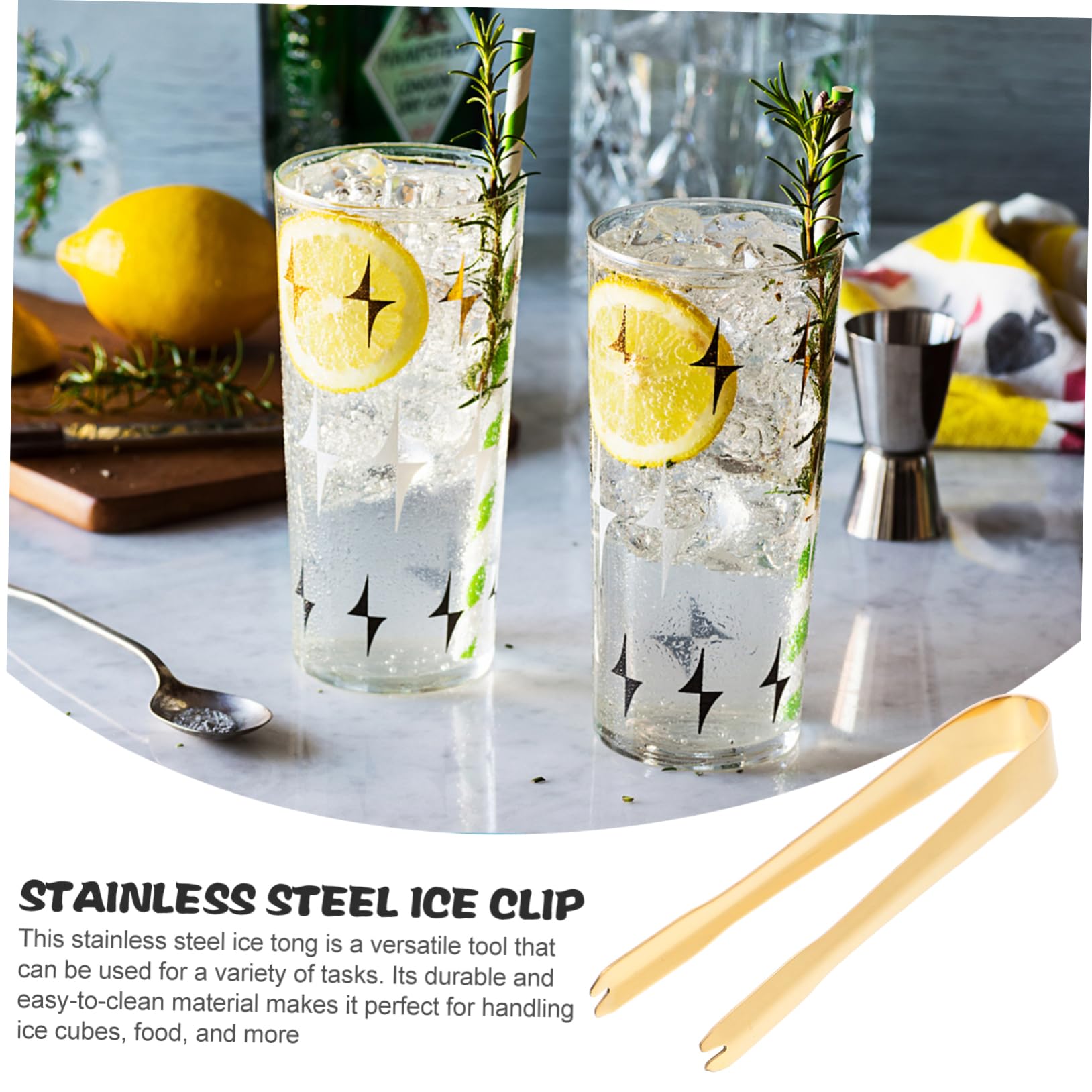 Cabilock 10Pcs Professional Stainless Steel Ice Tongs Convenient Food Tongs for Gripping Ice Cubes Sugar Cubes Appetizers for Parties Kitchens Bbqs Picnics