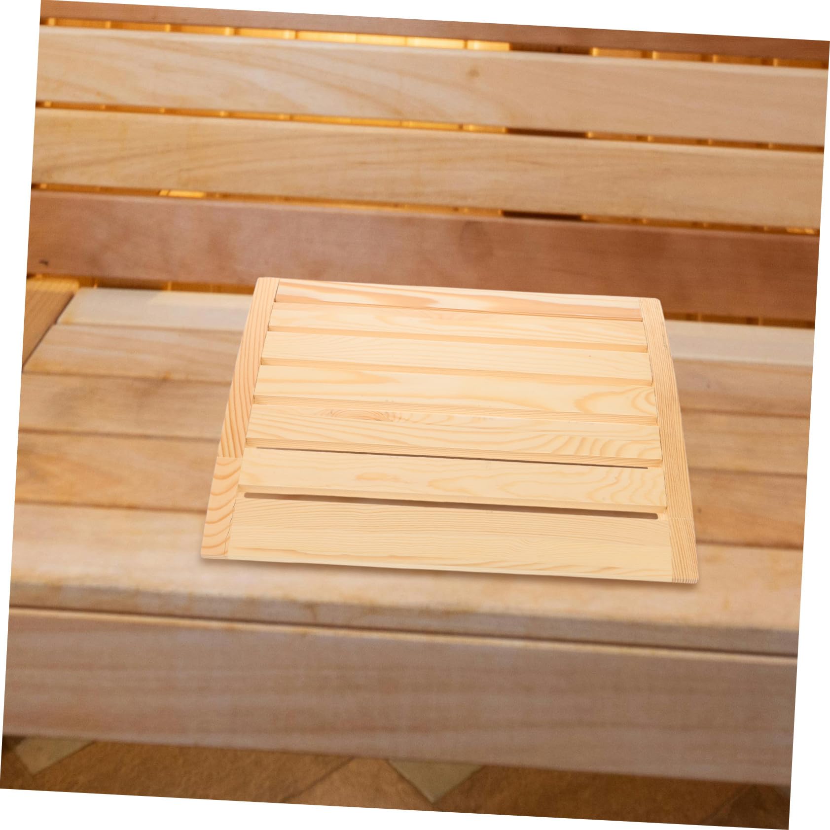 Toyvian Appui-tête Bois Naturel pour Sauna Coussin Ergonomique Fait Main pour Soutien Cervical Accessoire pour Spa et Vapeur Gestion Sueur Détente
