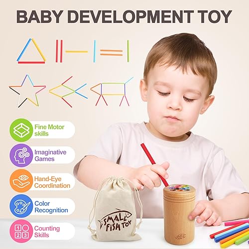 Miniatura 8 de Juguetes Montessori para niños de 1 a 3 años aprendizaje de madera, juguetes de clasificación de colores para niños pequeños de 1 a 3 años,