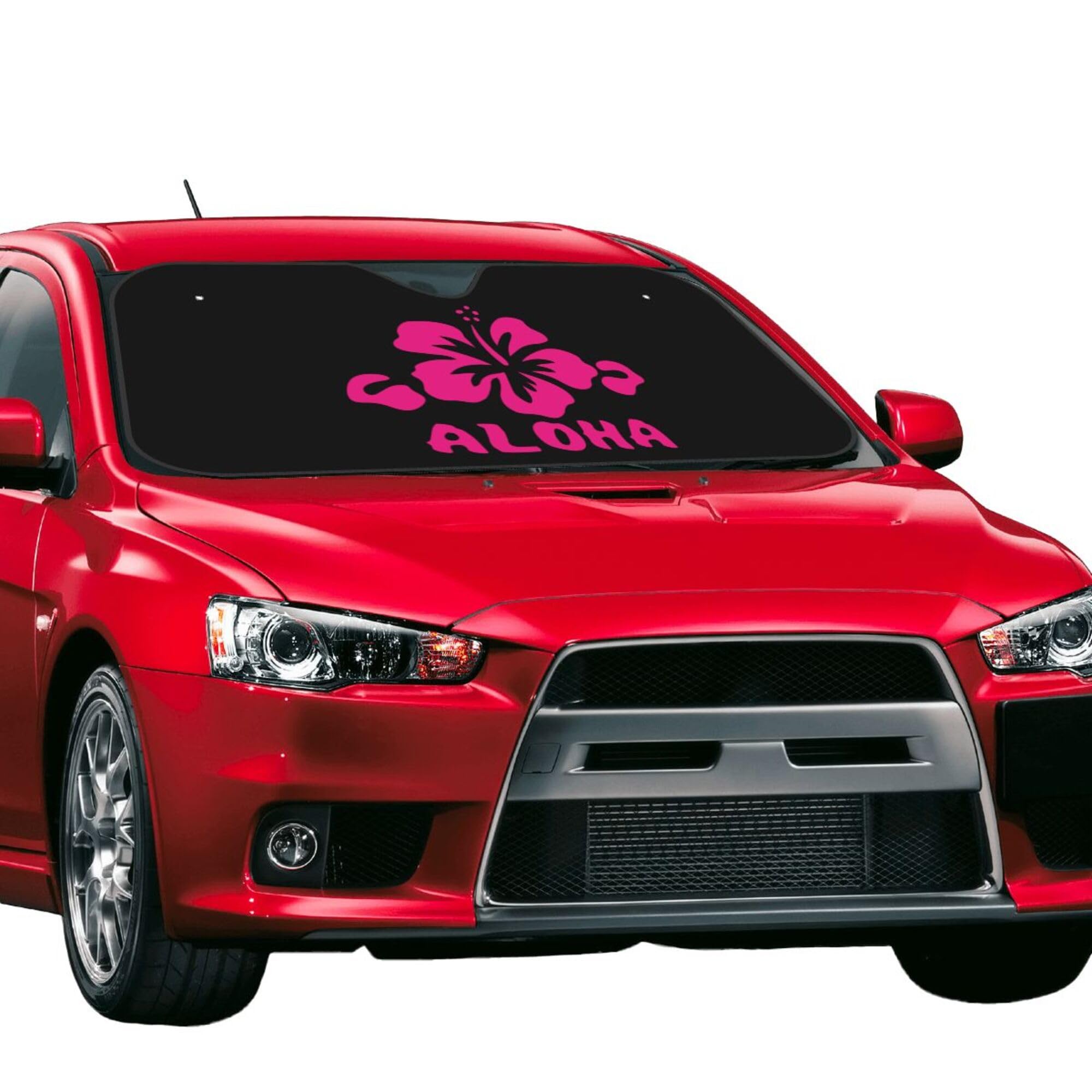 Aloha Flower - Parasol hawaiano para parabrisas de coche, SUV, camión, reflector de rayos UV, plegable, para ventana delantera, parasol
