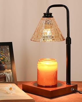 Funistree Vintage Candle Warmer Lamp with Timer Dimmer, Adjustable Height, Christmas Birthday Gifts for Women Mom Her, Valentines White Candle Lamp Warmer, Wax Warmer Lamp for Jar Candles with 2 Bulbs