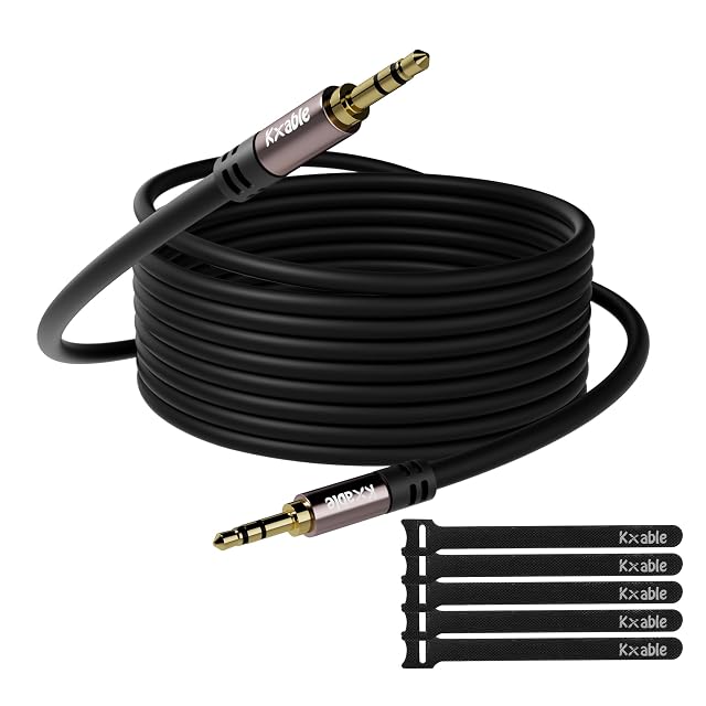 Kxable 3 5mm Auxiliary Audio Stereo Cable 25 Feet Long Male to Male Aux Cord Gold Plated Connectors