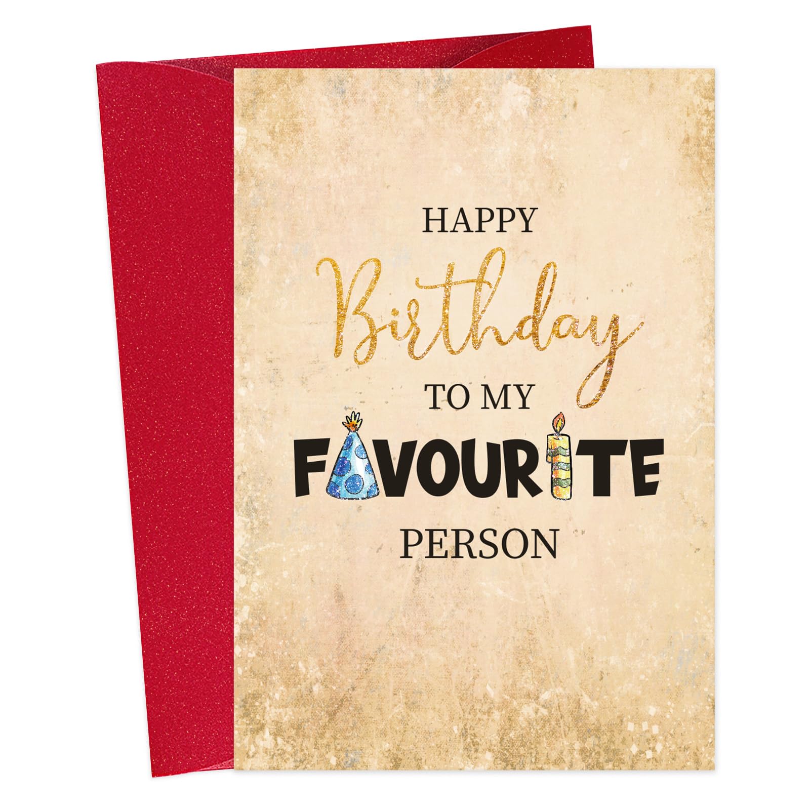 DISJOURNEY Funny Happy Birthday Card - Unique Birthdays Gifts for Men Women Boyfriend Girlfriend Husband Wife,Happy Birthday To My Favorite Person