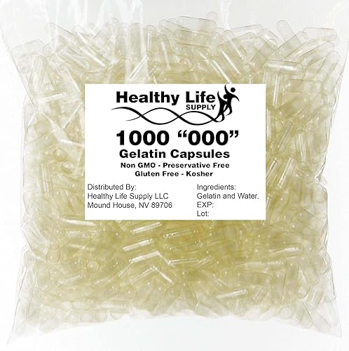 Cápsulas de gelatina vacías 10.000 tamaños "000" al por mayor