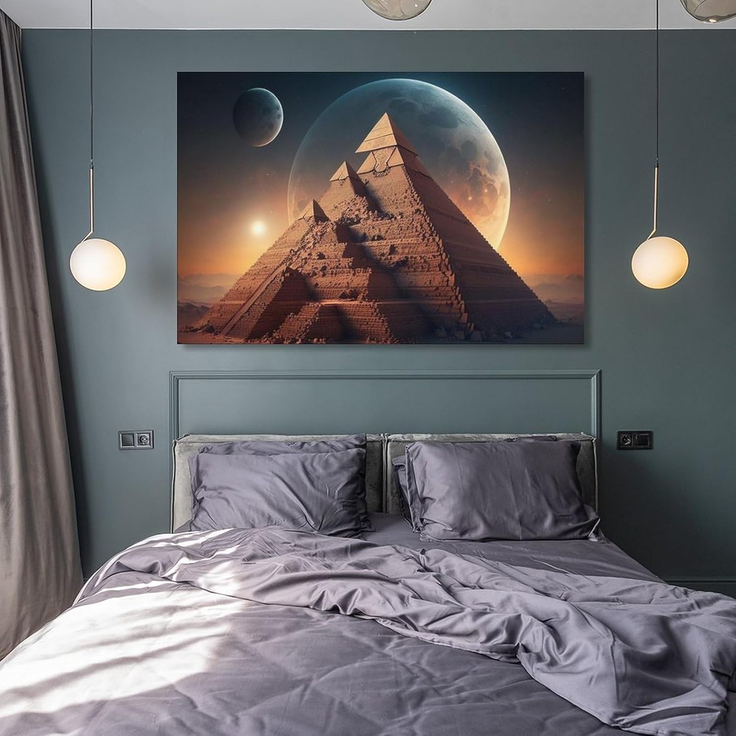絵画 ピラミッド宇宙アートインテリア 絵画 SF シーンアートパネル 壁の絵 ポスター 壁掛け ソファの背景絵画 玄関 壁飾り 絵画
