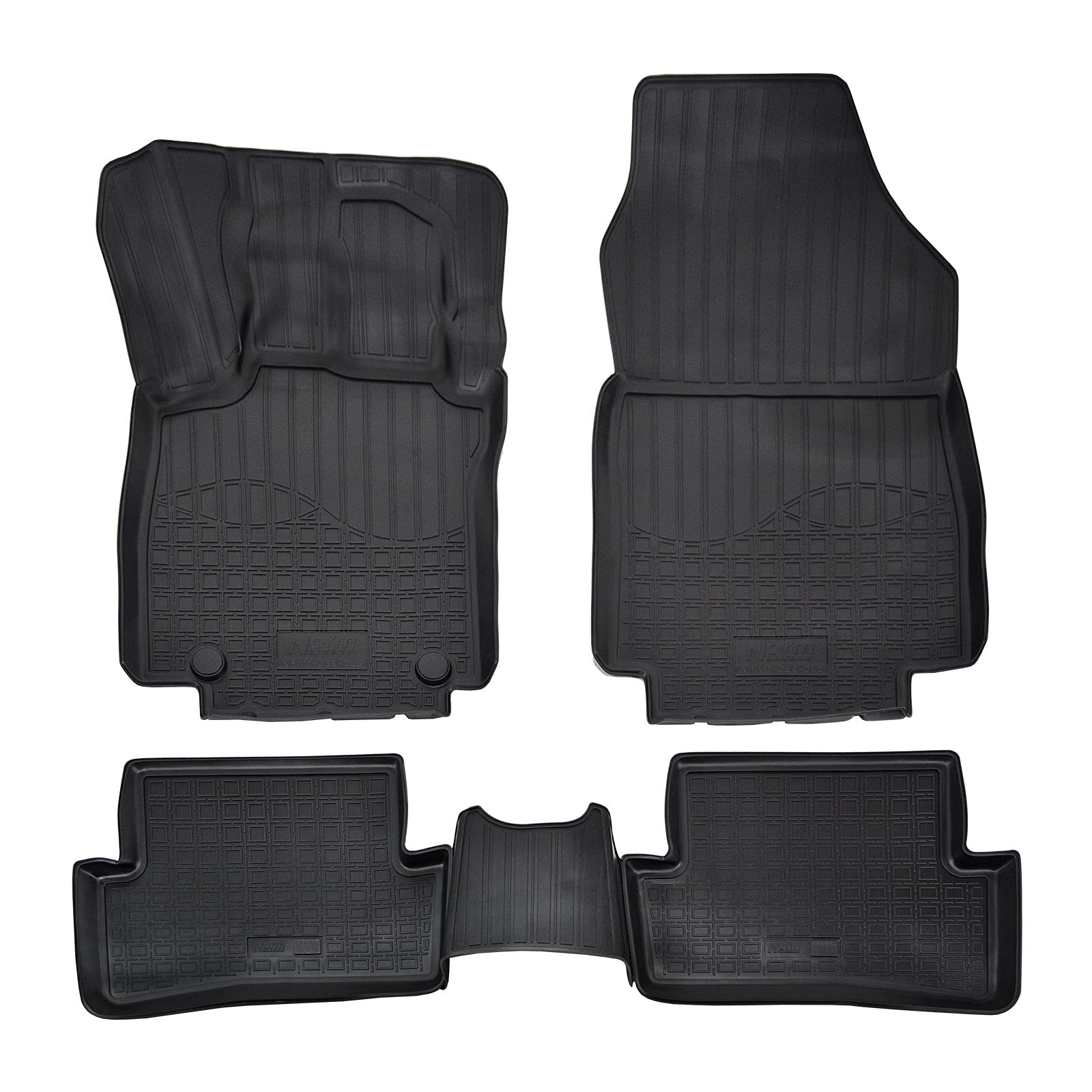J&J AUTOMOTIVE | NORM 3D Tappeti Tappetini Auto In TPE Gomma Su Misura Per Clio 4 IV 2012-2019, Kit di 4 Pezzi, Inodore, Nero, Antiscivolo