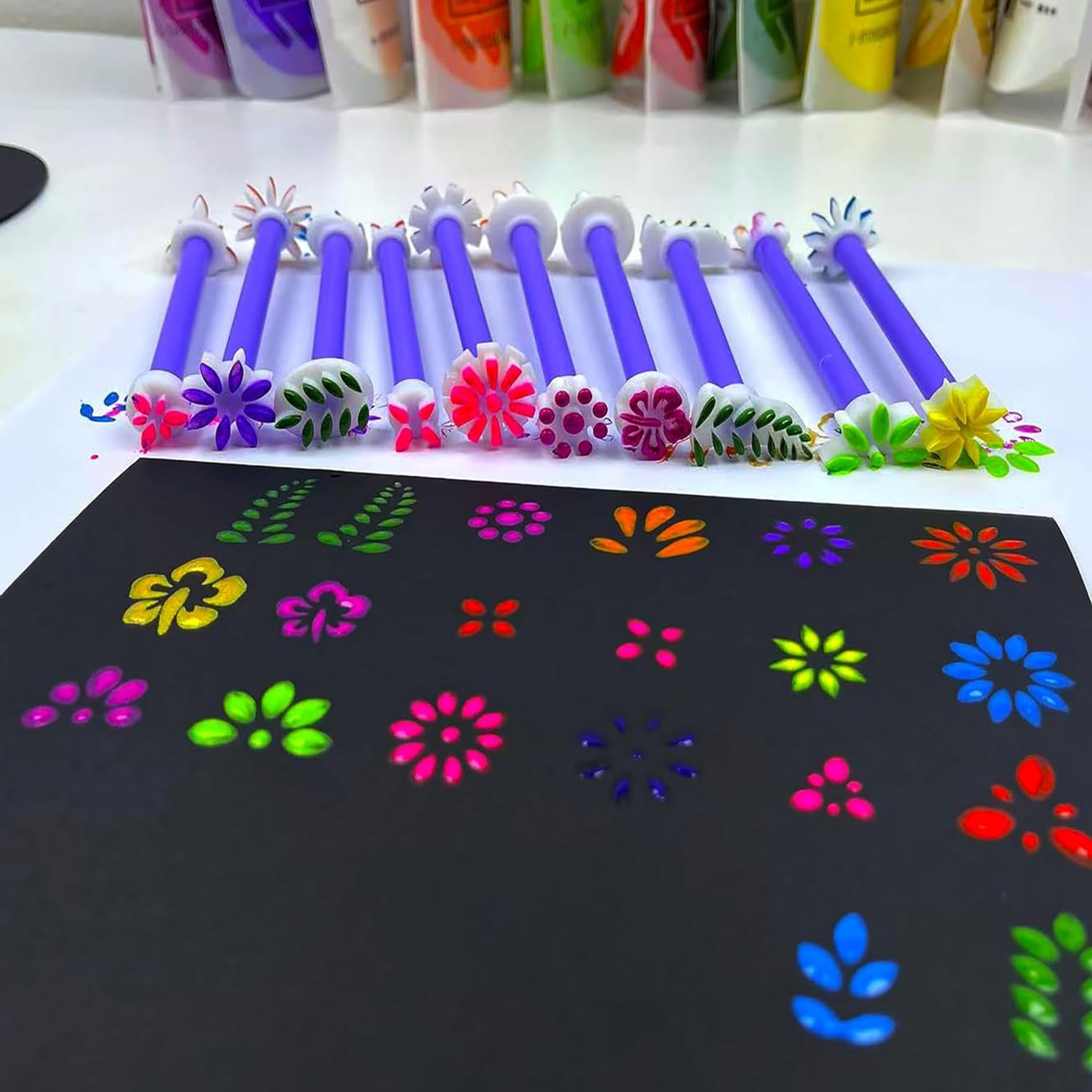 Qcwwy Outils De Pointage Floral – Set De 5 Stylos Avec 10 Formes De Pétales – Poignée Ergonomique – Pour Art Du Pointillisme Et Gaufrage – Plastique Durable