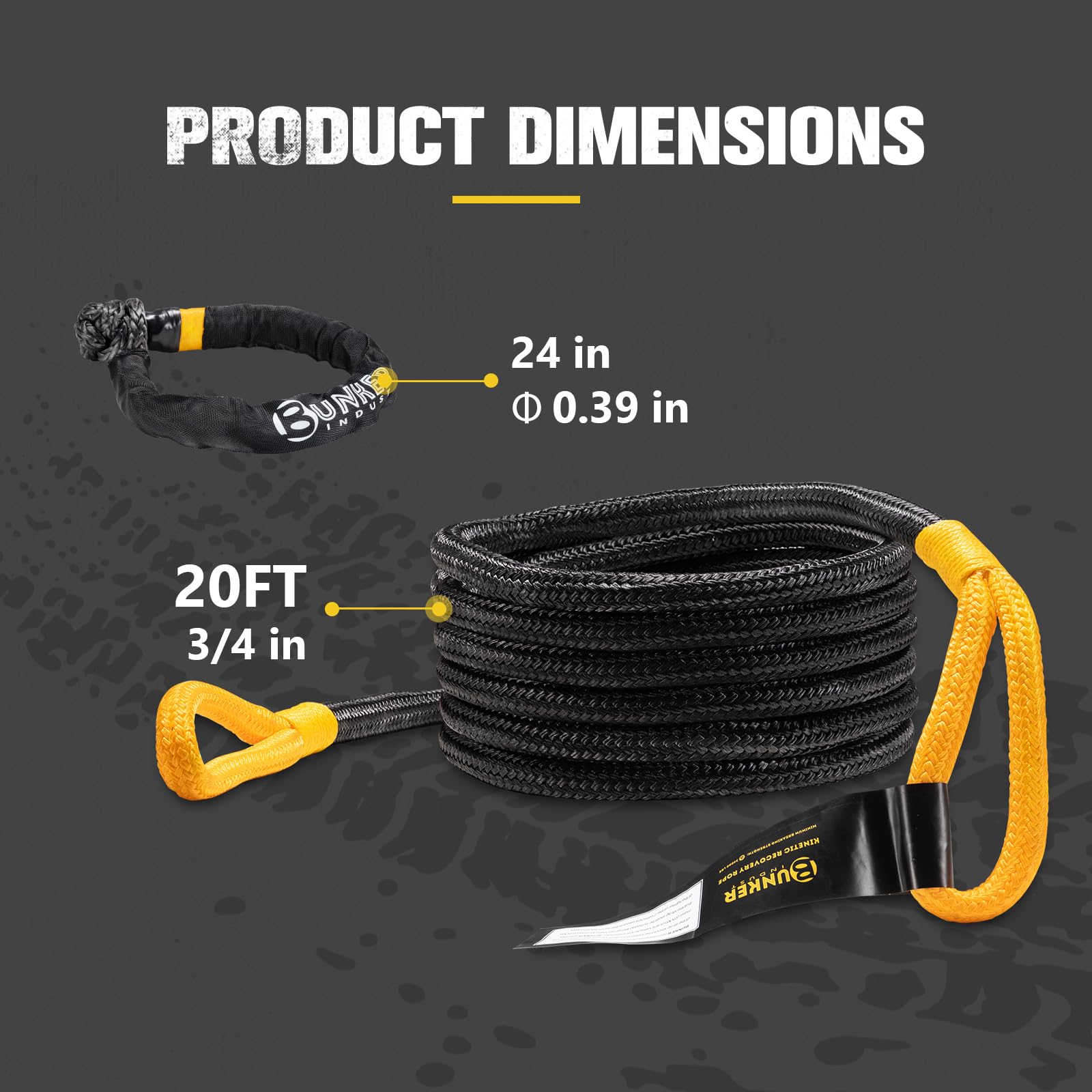 BUNKER INDUST 8PCS K di recupero 4x4 Cinghia da traino