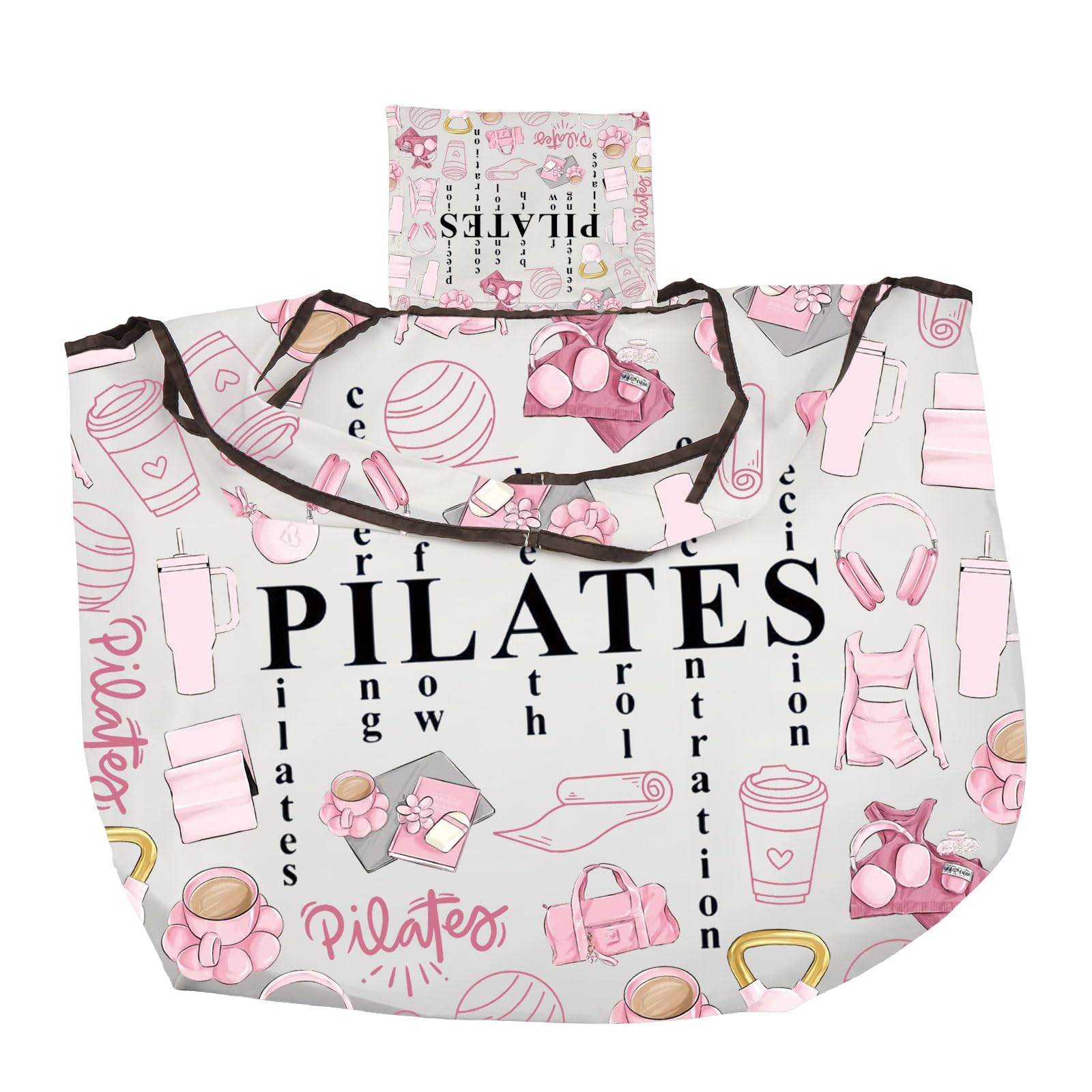 CMNIM Pilates Tote Bag Pilates Gifts for Women Yoga Lover Gift Pilates Instructor Gifts Funny Pilates Reusable Grocery Bag