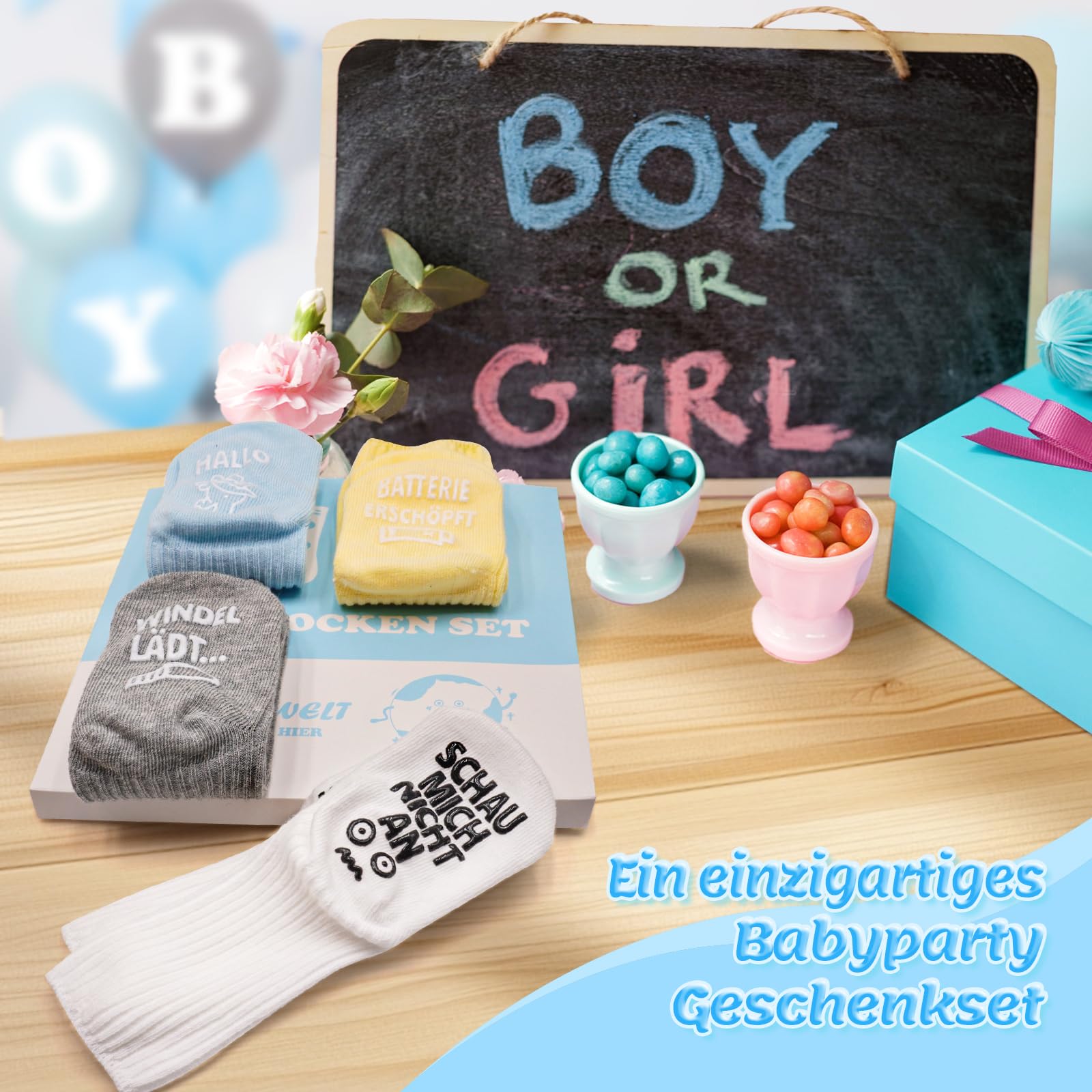 4 Paare Baby Socken 0-12 Monate, Babygeschenke zur Geburt Junge Mädchen, Baby Geschenk Junge Mädchen, Neugeborenen Geschenk, Babyparty Geschenk, Personalisierte Geschenke Babysocken