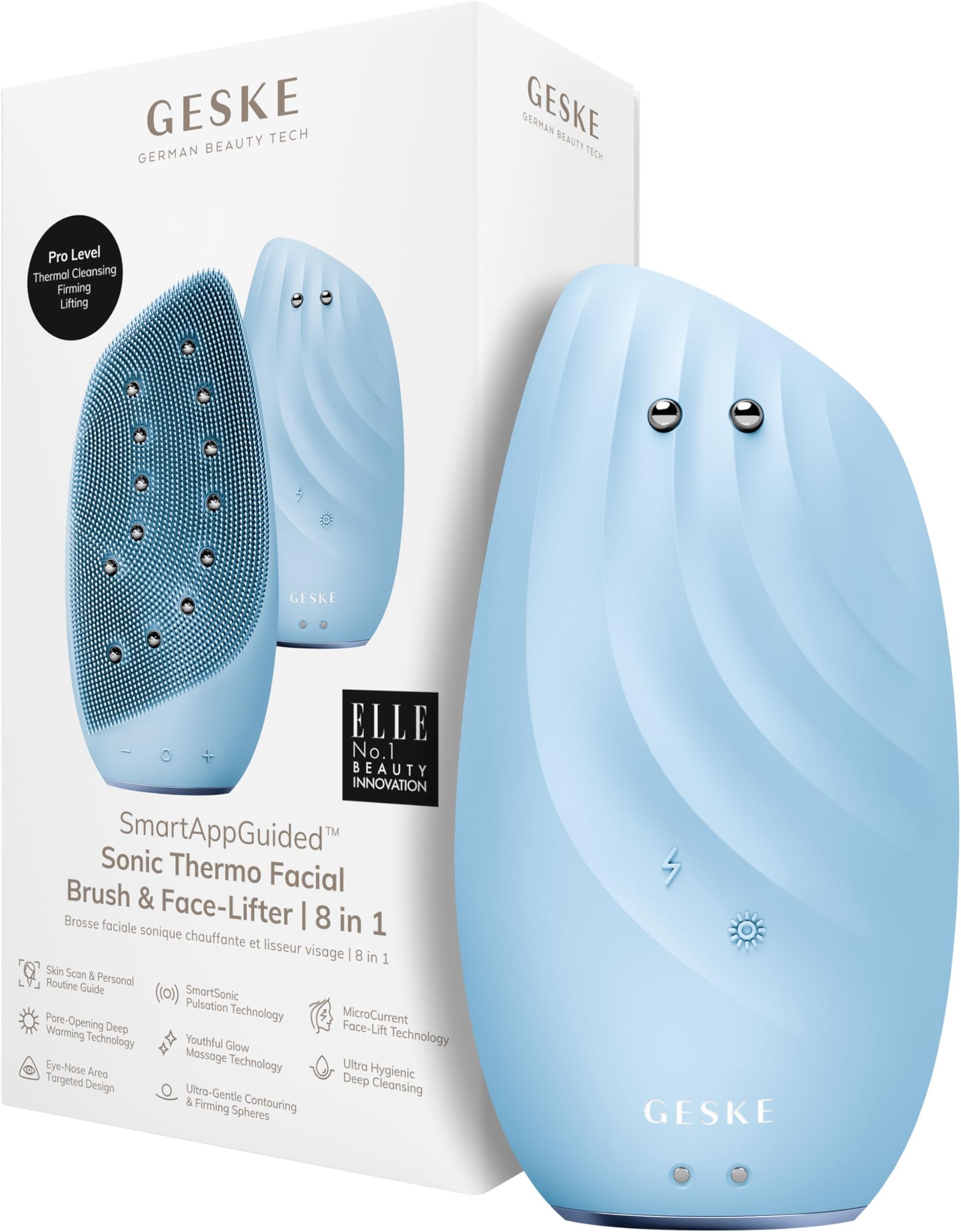 Geske Sonic Thermo Facial Brush & Face-Lifter 8 In 1 Aquamarine