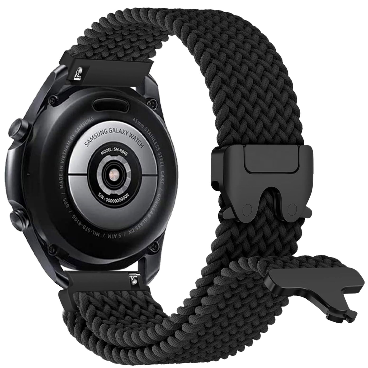 Photo 1 of Znyziha Braided Bands Compatible with Galaxy Watch 3 45mm/Galaxy Watch 46mm/Gear S3 Frontier/Classic, 22mm Parachute Buckle Soft Stretchy Nylon Band for Tozo S5/S6/S3/Ticwatch Pro 3 Men Women