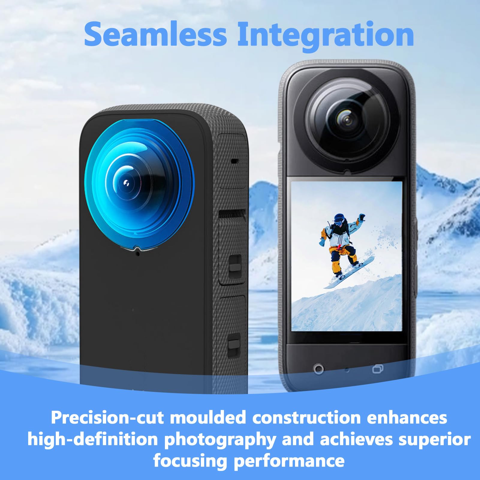 Protezione per Obiettivo per X3, Protezioni Lenti Premium, Dual Lens Guards Durevoli e Trasparenti, Anti-Graffio e Anti-Polvere, Accessori per Insta 360 X3 con Montaggio Facile