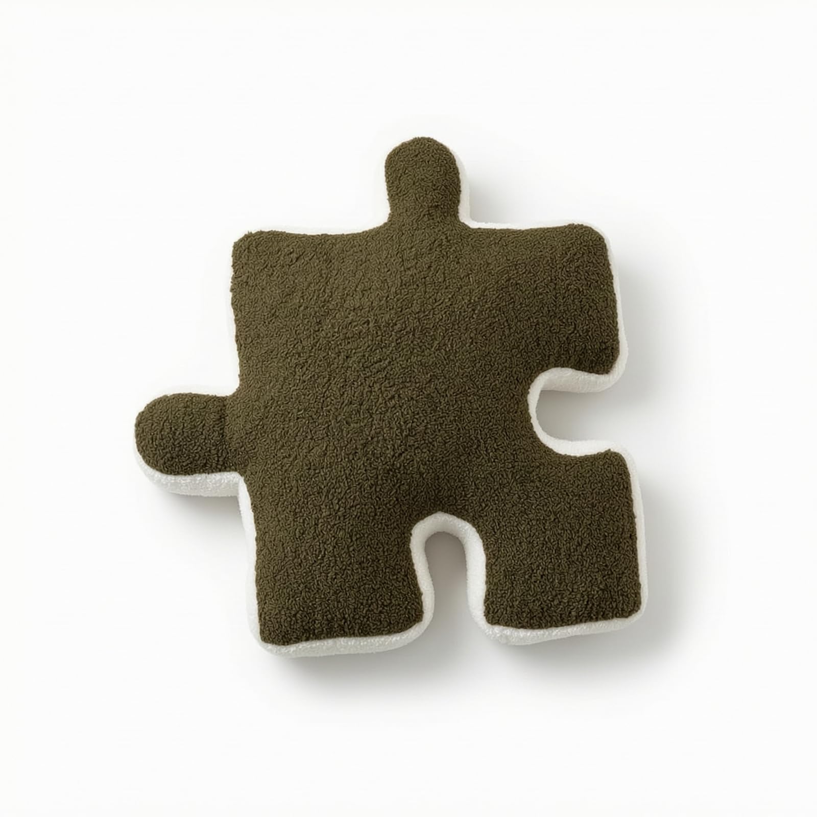 Cojín con Forma Puzzle Suave Cojín Boucle Morno Almohada Piso con Forma Rompecabezas para Dormitorio, Negro