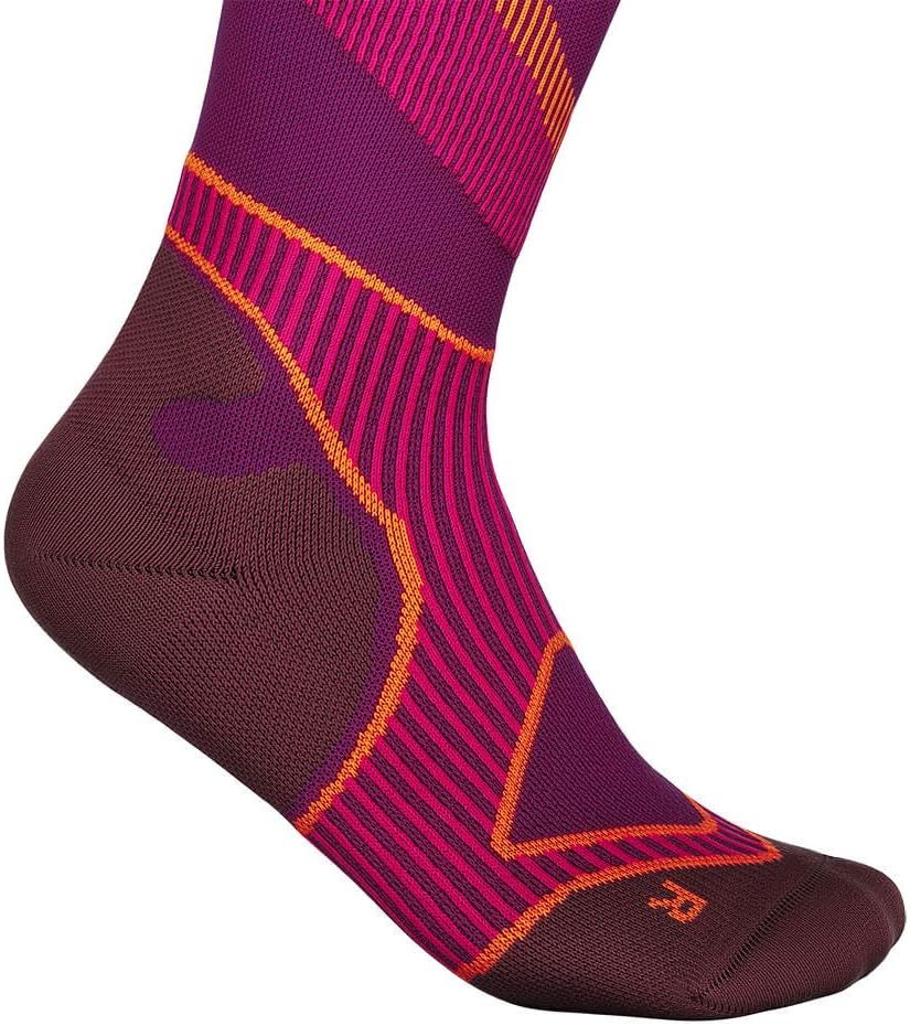 Bauerfeind Run Performance Compression Socks - Targeted Compression Zones - Increased Ankle Stability - Heel and Sole Relief for Running, Jogging, Walking & Sports (Women, Pink, 9.5-11, L)