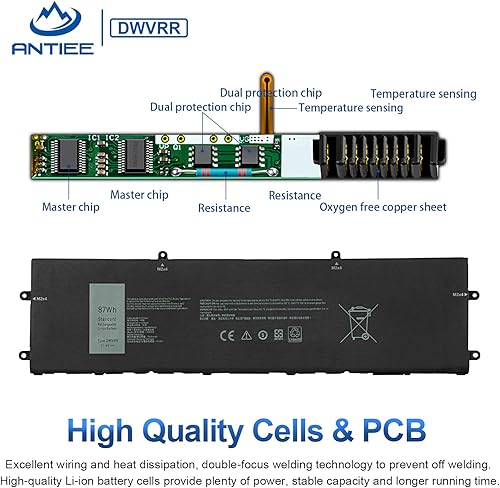 Miniatura 4 de DWVRR 87Wh - Batería de repuesto para laptop Dell Alienware x15 R1 R2 X17 R1 R2 Inspiron 16 7620 2 en 1, Alienware X15 R1 NAWX15R101 X17 RTX 3080