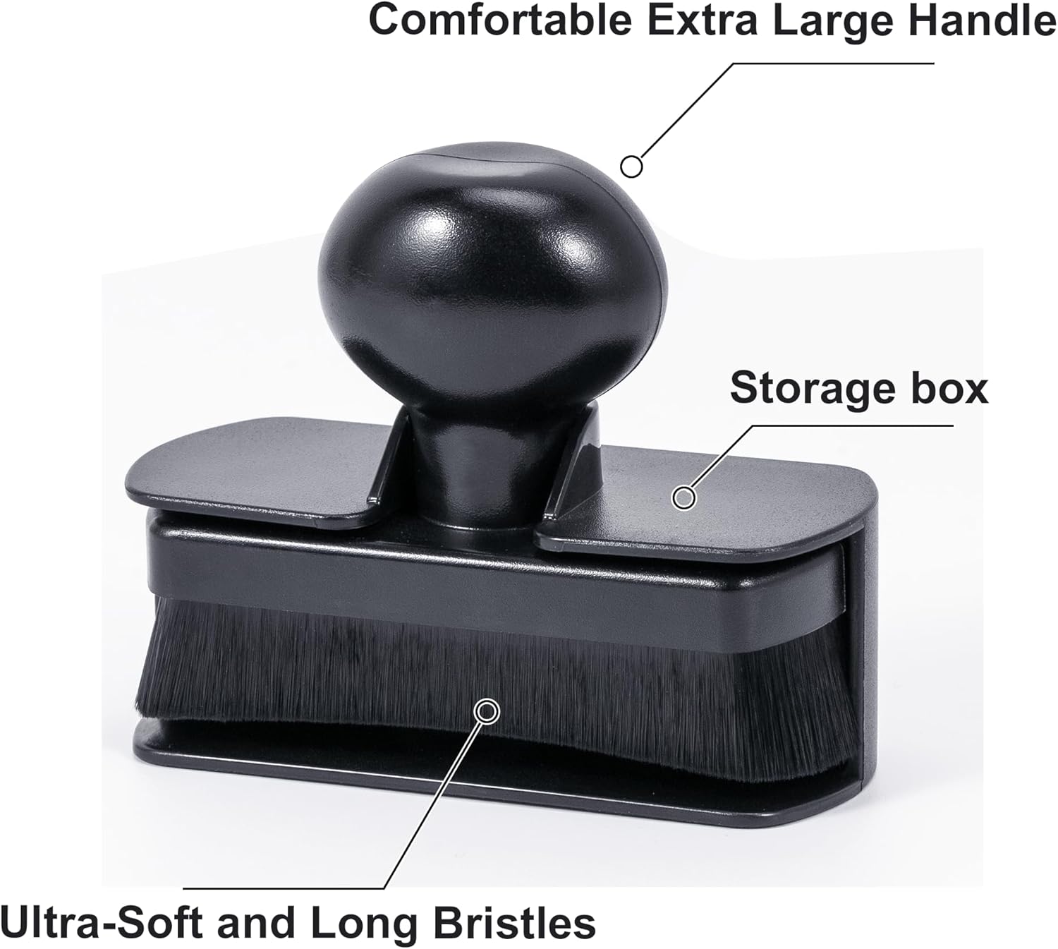 Car Tire Shine Applicator,Vegan Tire Shine Applicator with Curved Brush Head - Large Automotive Tire Dressing Applicator Brush with Storage Stand for Tire Detailing, 3.6 Inch Length (Black) - Image 2