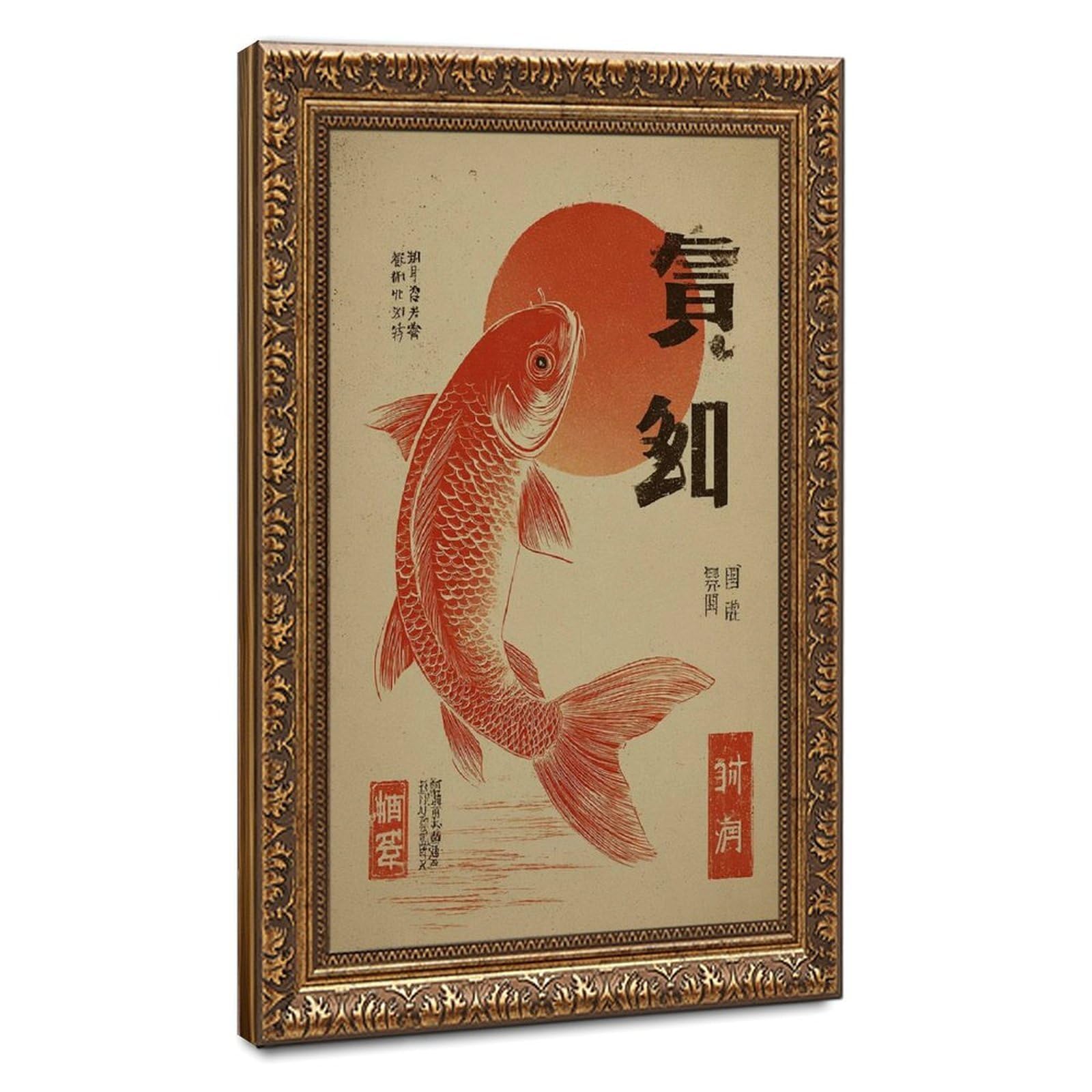 Bareronor Japanese Koi Fish (3) Canvas Poster Bedroom Decor Landscape Office Room Decor Gift 20" L X 30" W
