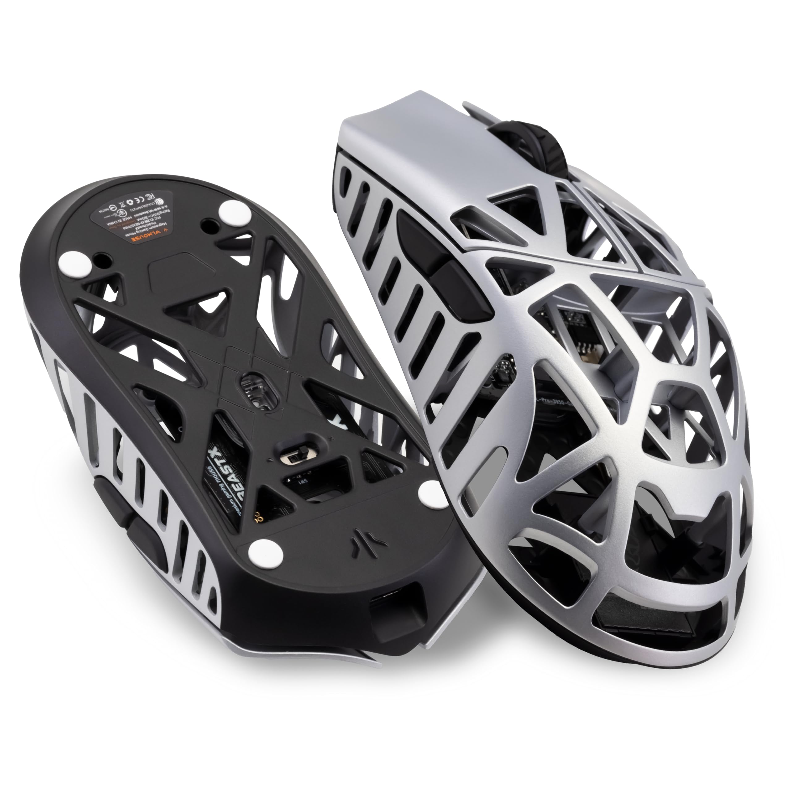 WLMOUSE Beast X Pro - Ratón ultraligero para juegos de magnesio de 39 g, sensor HS PAW3950, tasa de sondeo de 8K, 30000 interruptores DPI, OM y TTC, paneles laterales personalizables. (blanco