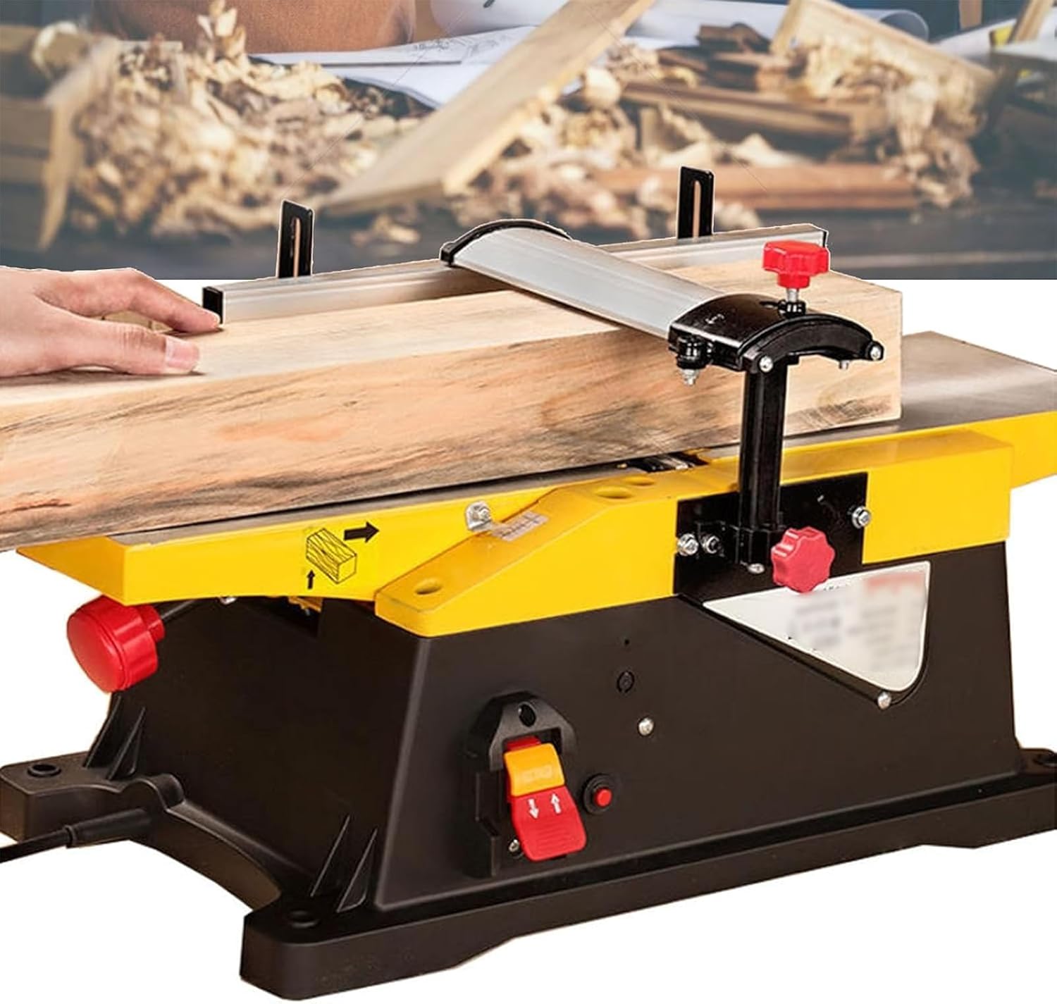 Benchtop Woodworking Planer, 1800W High Power for Smooth Finishing, Ideal for DIY Wood Projects