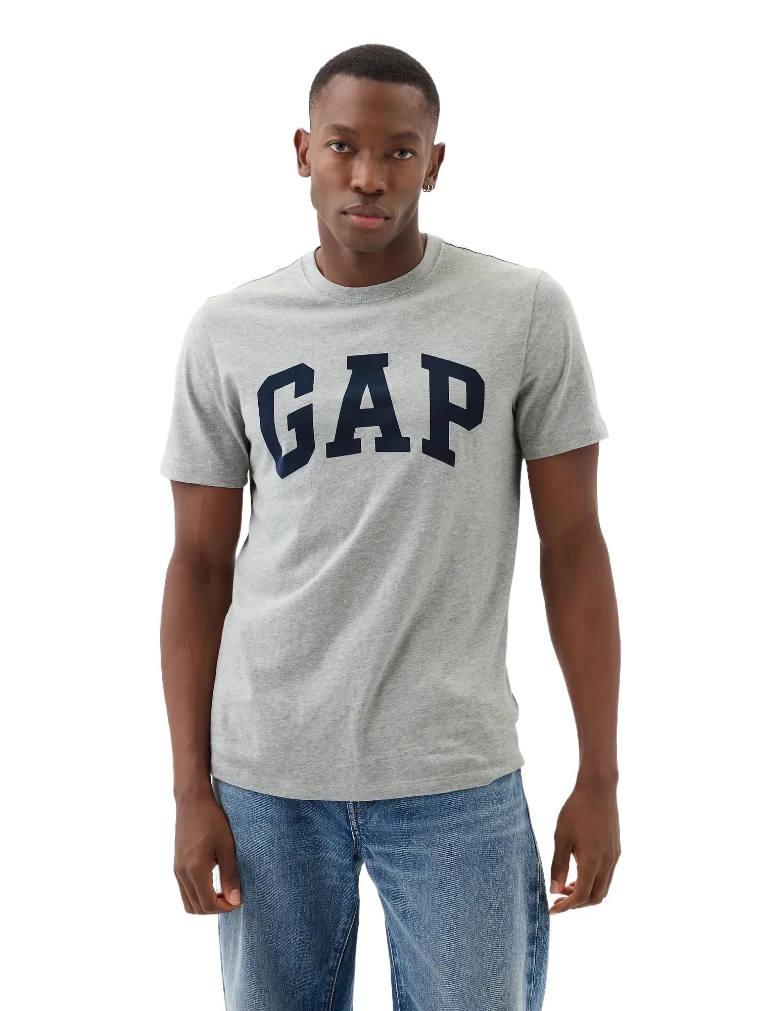 GAP Men's Everyday Soft Logo Tee, Heather Grey, Medium